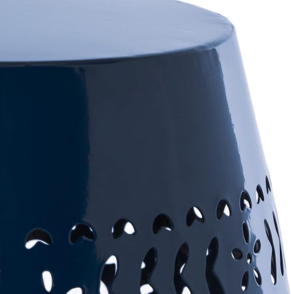 Christopher Knight Home Ruby Outdoor 12" Iron Side Table, Dark Blue - Image 6