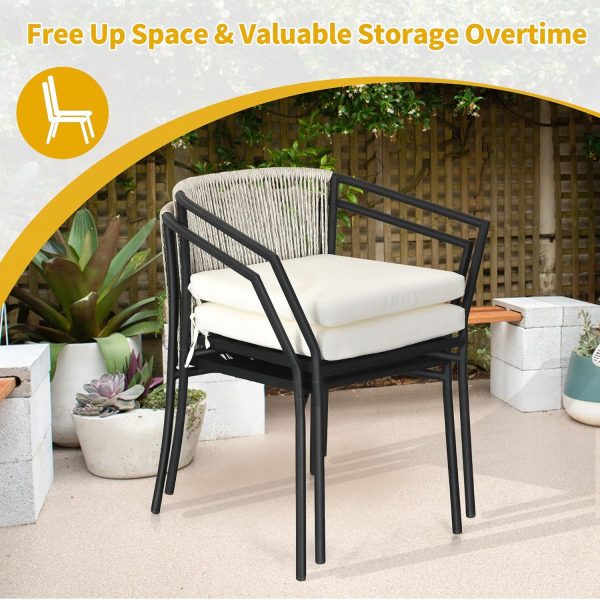 DWVO 3 Pieces Patio Set Wicker Furniture Outdoor Table and Chairs Rattan Chair Conversation Sets with Cushions & Coffee Table for Porch Backyard Poolside Garden, Gray - Image 2