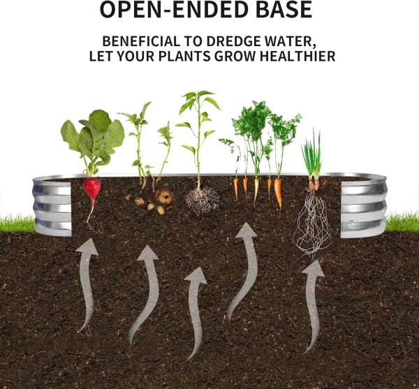 GADI Raised Garden Bed Kit for Vegetables Flower Galvanized Metal Planter Boxs Designed for Easy DIY and Cleaning Not Twist Or Rot (Silver) - Image 3