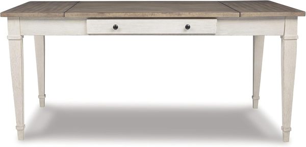 Signature Design by Ashley Skempton Farmhouse Rectangular Dining Room Table with Storage, White & Light Brown - Image 11