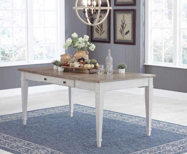 Signature Design by Ashley Skempton Farmhouse Rectangular Dining Room Table with Storage, White & Light Brown - Image 17