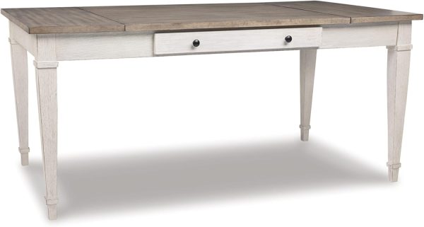 Signature Design by Ashley Skempton Farmhouse Rectangular Dining Room Table with Storage, White & Light Brown - Image 10