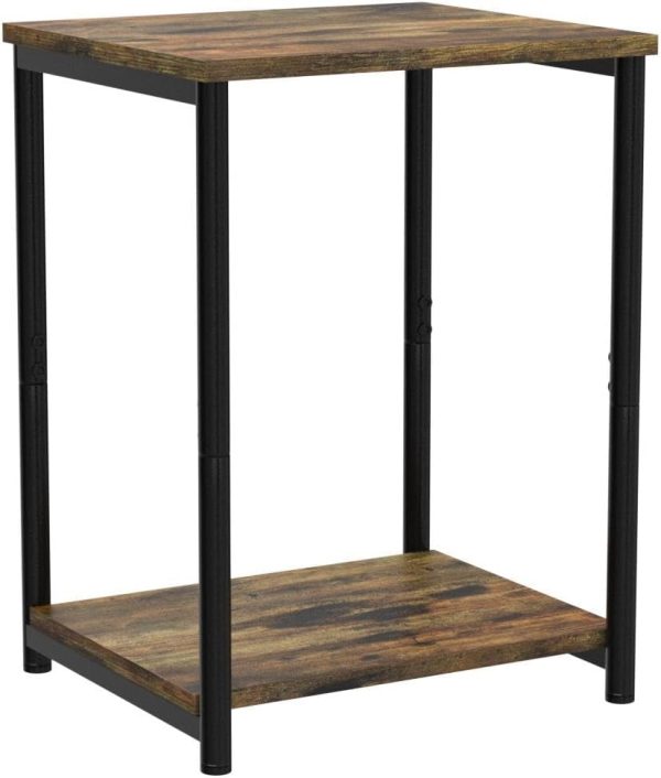 VASAGLE Side Tables Set of 2, Small End Table, Nightstand for Living Room, Bedroom, Office, Bathroom, Rustic Brown and Black ULET272B01 - Image 5