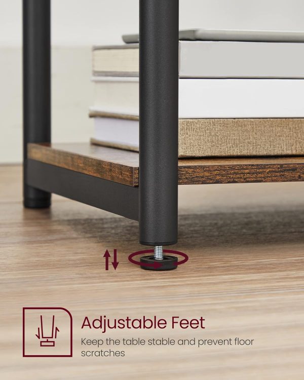 VASAGLE Side Tables Set of 2, Small End Table, Nightstand for Living Room, Bedroom, Office, Bathroom, Rustic Brown and Black ULET272B01 - Image 10